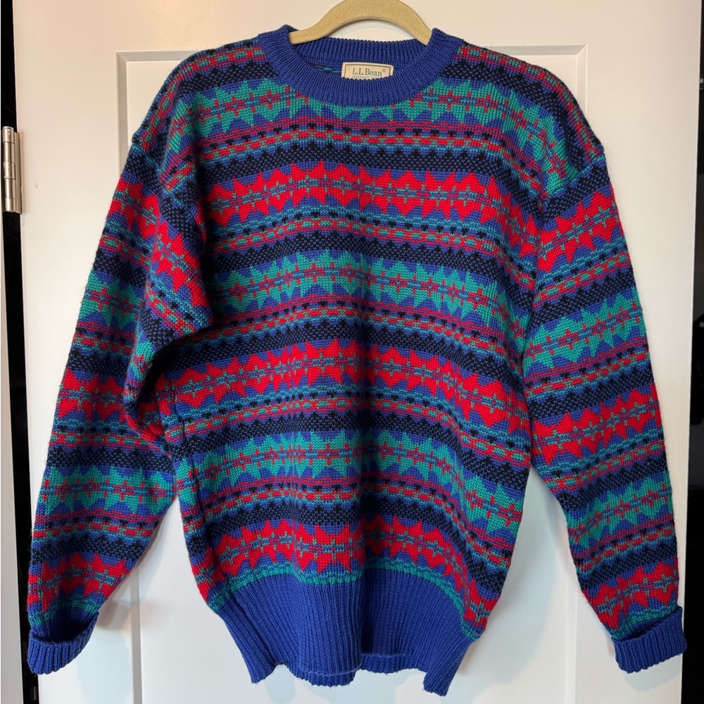 L.L. Bean Vintage Men's Multicolor Patterned Sweater